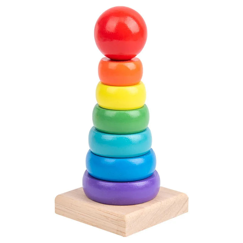Juguete Montessori, bloques de construcción de madera, juguetes educativos de aprendizaje temprano, rompecabezas para niños de emparejar colores y formas para niños y niñas