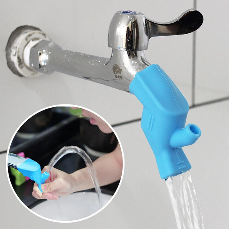 Faucet Extender Rubber Elastic Water Tap Extension Kitchen Faucet Accessories For Children Kid Hand Washing Bathroom Sink Nozzle