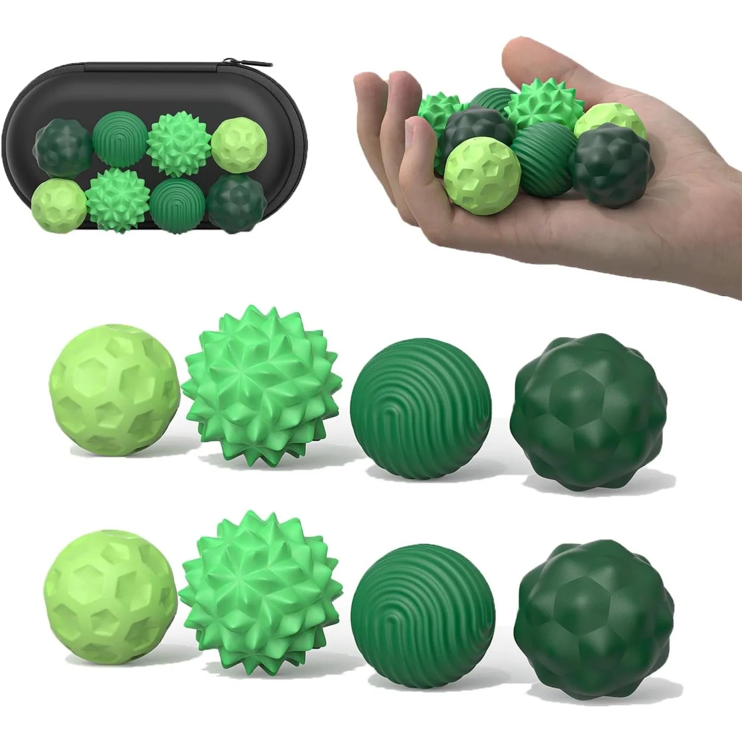 Fidget Toys Magnetic Stress Balls for Adults Silicone Stress Relief Sensory Toy Finger Toy for Office Decoration 4 Fun Textures