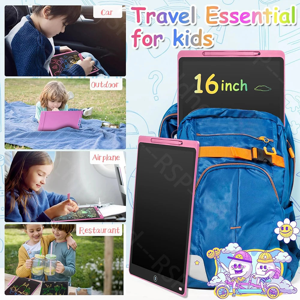 16 Inch LCD Writing Board Drawing tablet Kids Writing Painting Children Educational Toys for 3 4 5 6 7 8 Years Girls Boys Gifts