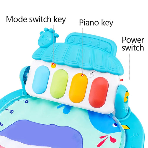 Gimnasio Musical para Bebés con Soporte de Fitness Juguetes de Actividad Piano Manta de Gateo para Recién Nacidos Almohadilla de Juego de Pedales Educación Temprana Regalos para 0-36 Meses