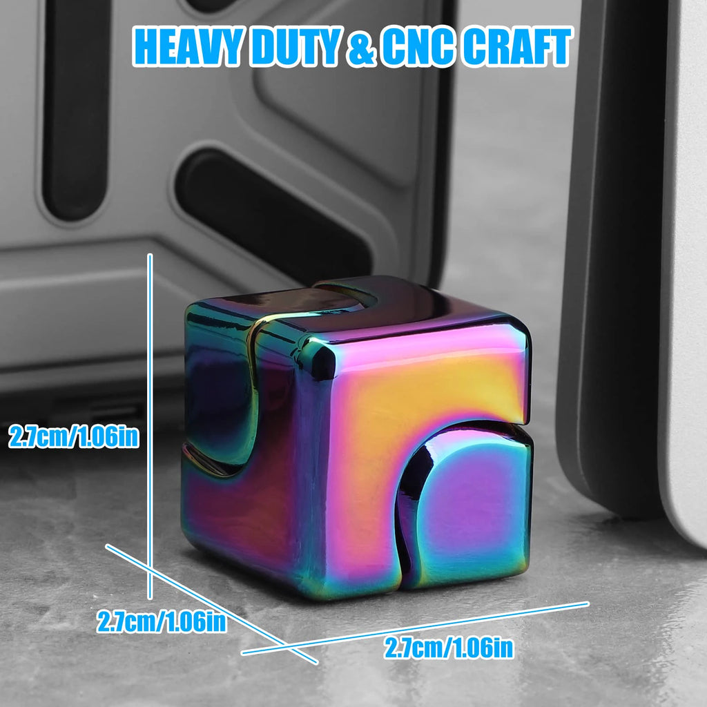 Metal Cube Spinner Fidget Toy Fingertips 3D Puzzle Gyro Gear Sensory Anti Stress Relief Educational Games for Kids Adults
