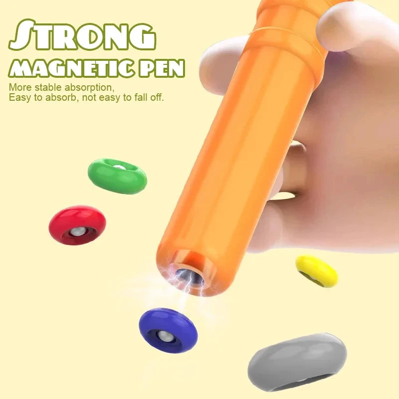 Montessori Magnetic Bead Maze Board Toy, Color Number Sorting Puzzle, Fine Motor Skills Development Educational Game for Kids