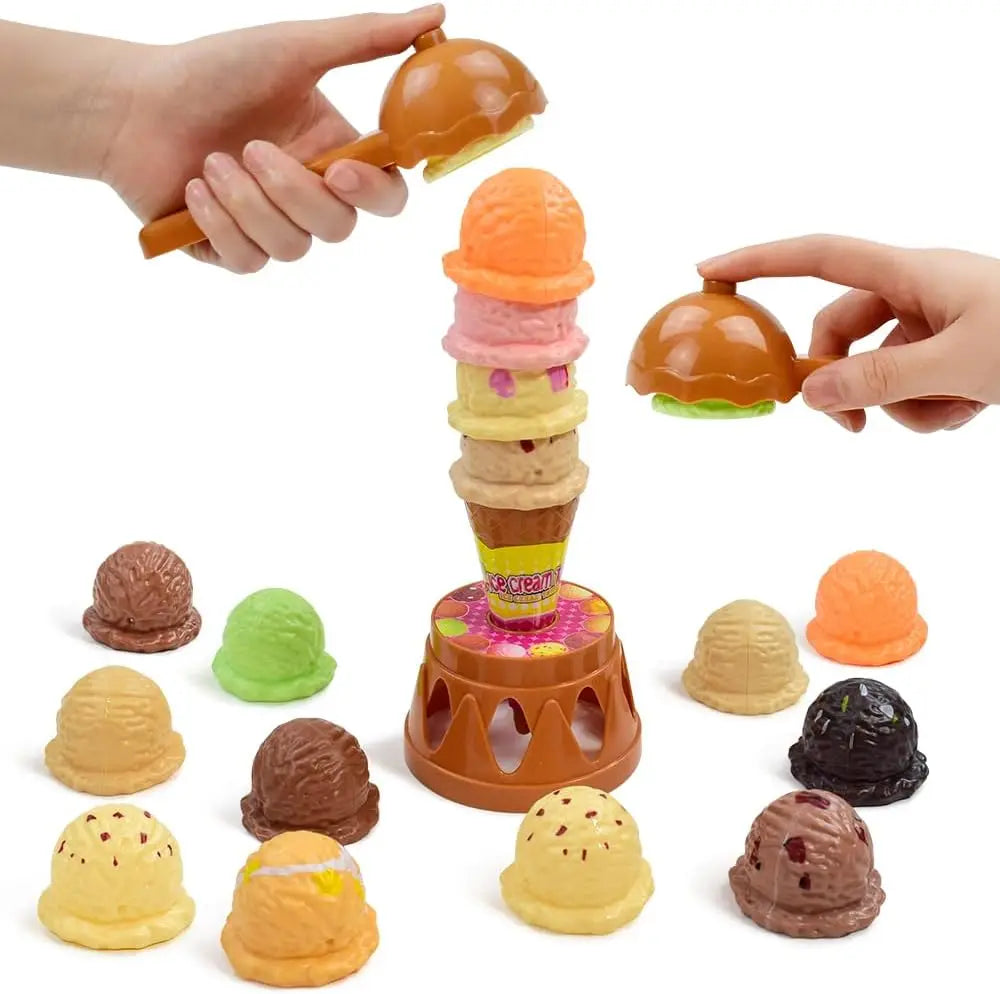 20Pieces Ice Cream Play Set with Two Scoops for Toddlers 3-5,  Montessori Pretend Play Toys, Preschool Learning Activities,gift