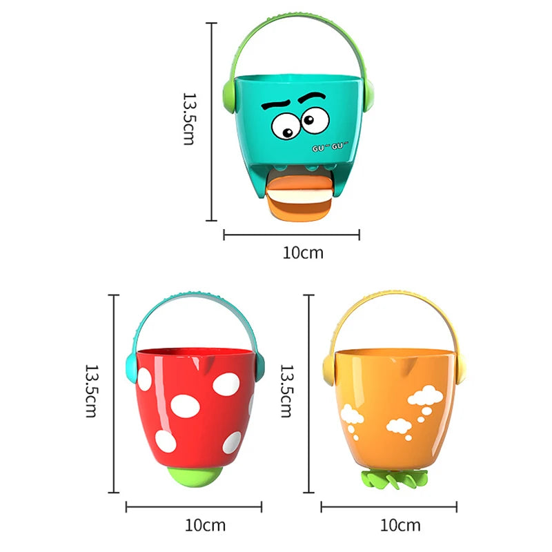 Baby Shower Bath Toys Baby Bathroom Bathtub Mini Leaky Bucket Beach Toys Sprinkling Shower Play Water Cups Gifts For Toddler