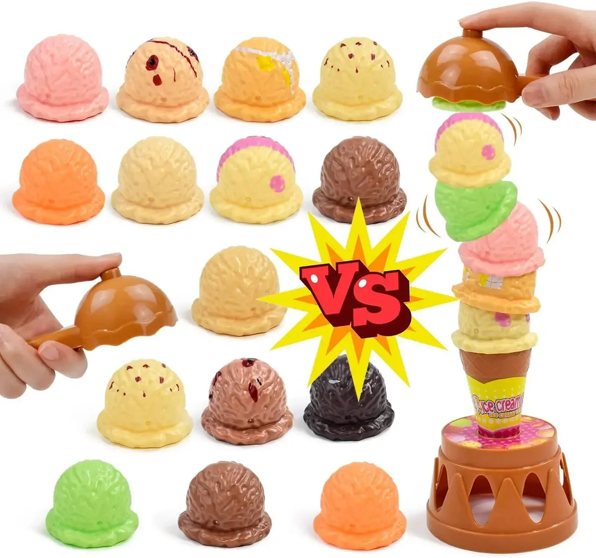 20Pieces Ice Cream Play Set with Two Scoops for Toddlers 3-5,  Montessori Pretend Play Toys, Preschool Learning Activities,gift