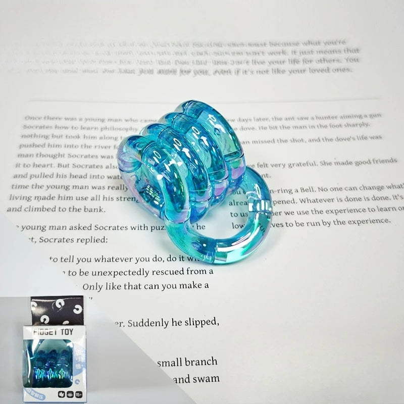 Stress Relief Toy Electroplated Twist Rainbow Milk White Toy for Focus Anxiety Addiction Quitting, Metal Finger Fidget Toy