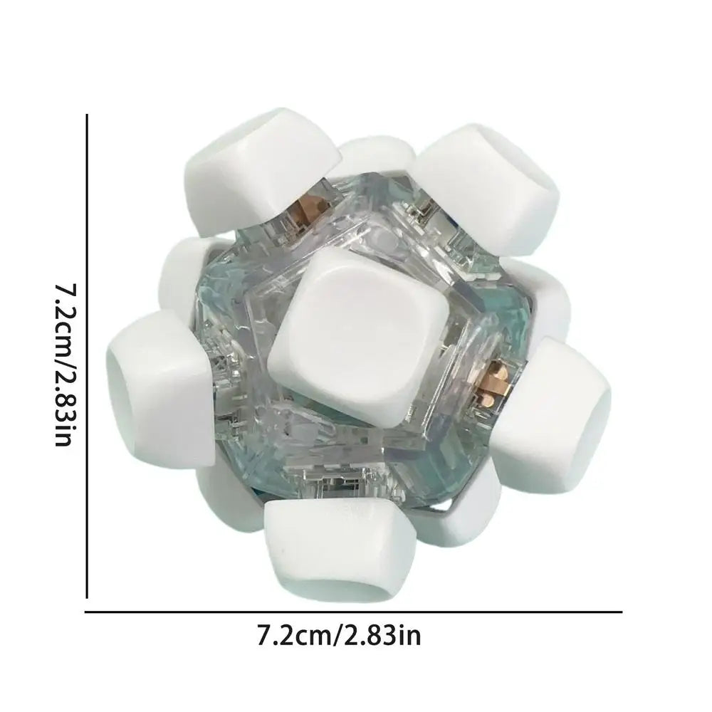 Keyboard Fidget Toy Ball Shaped 12-Key Sensory Game with LED Lights Portable Press Button Keyboard Finger Clicker Sensory Toys