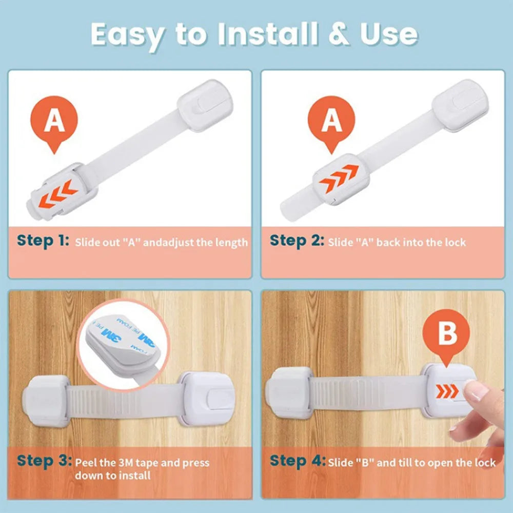 Child Safety Cabinet Lock  Protector Drawer Door Cabinet Lock Plastic Protection Kids Safety Door Lock