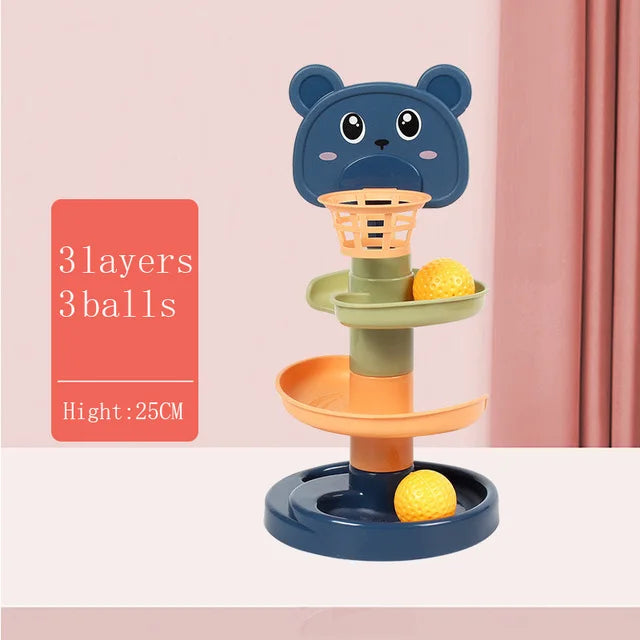 Torre de bolas rodantes Montessori para bebés, juegos educativos Montessori para bebés, pista apilable, juguetes para el desarrollo del bebé de 1, 2 y 3 años
