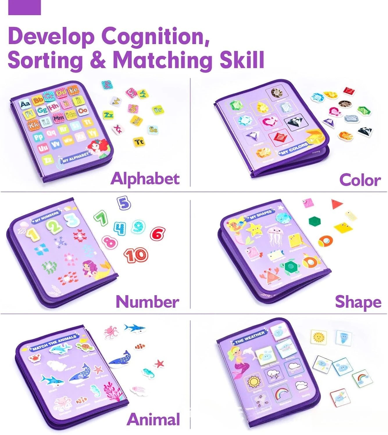 Toddler Busy Board Montessori Toys Learning Educational Activities Travel Toy Dinosaur Dress up Sensory Life Skill Backpack