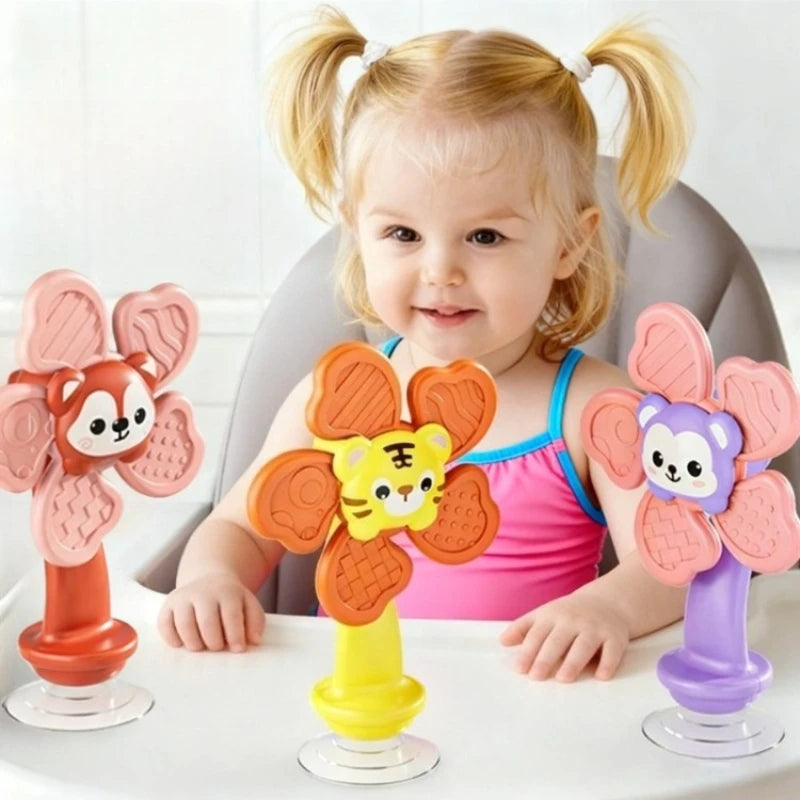Montessori Suction Spinner Toy for Babies Animal Fidget Spinner Sensory Texture Toy for Fine Motor Skills Early Development Toys