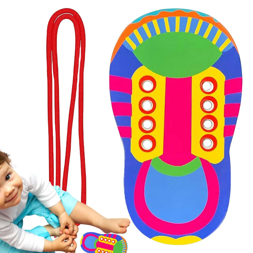 Shoelace Threading Teaching Toys Learn to Tie Shoelaces Toy Kids Toddlers Fine Motor Skills Toy Early Educational Toys Boys Girl