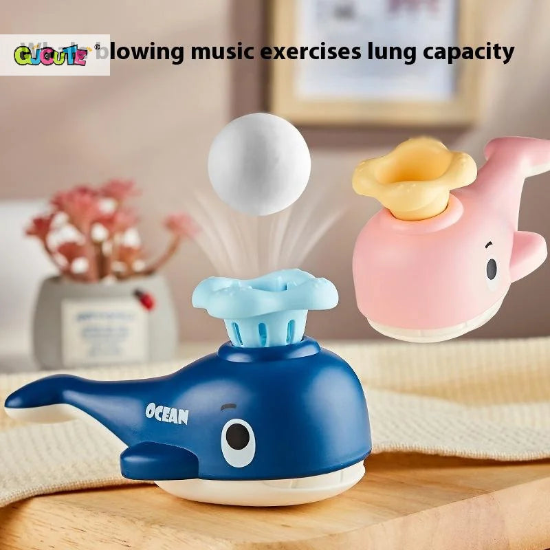 Whale Floating Ball Toy With Whistle Ball Blowing Floating Blow Pipe Ball Two In One Sensory Fine Motor Skills Educational Toys