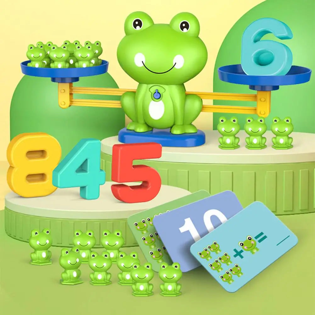 Frog Math Balance Scale Toy For Kids Number Learning Counting Educational Toys For 3-6 Years Old Montessori Interactive Toy