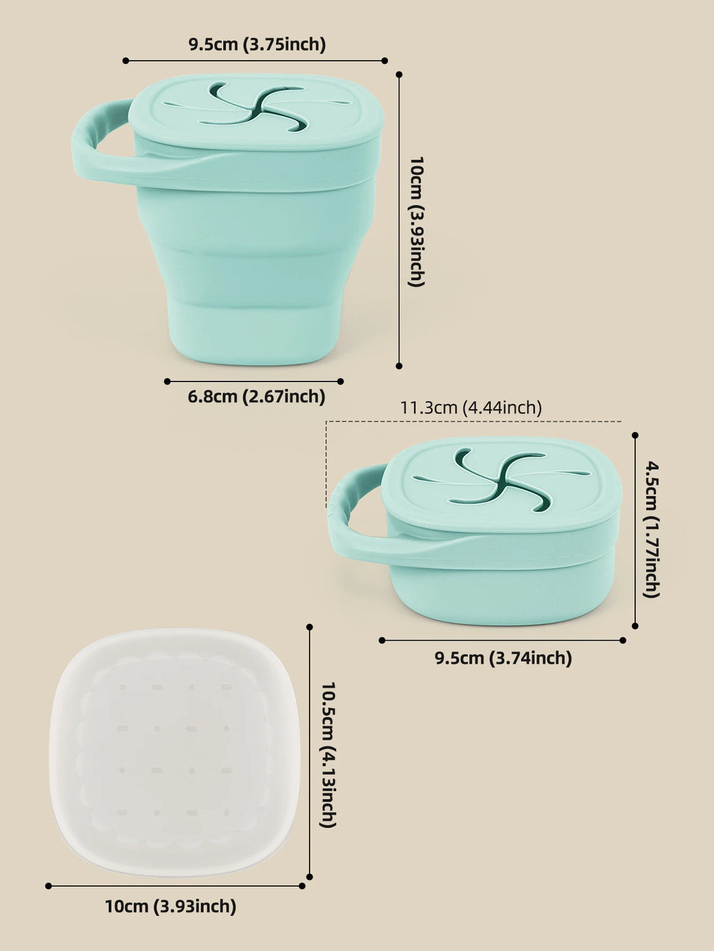 Baby Silicone Snack Cup Baby Portable Baby Snack Box Feeding Trianing Baby Food Storage Soft Silicone Snack Box Boys Girls Gifts