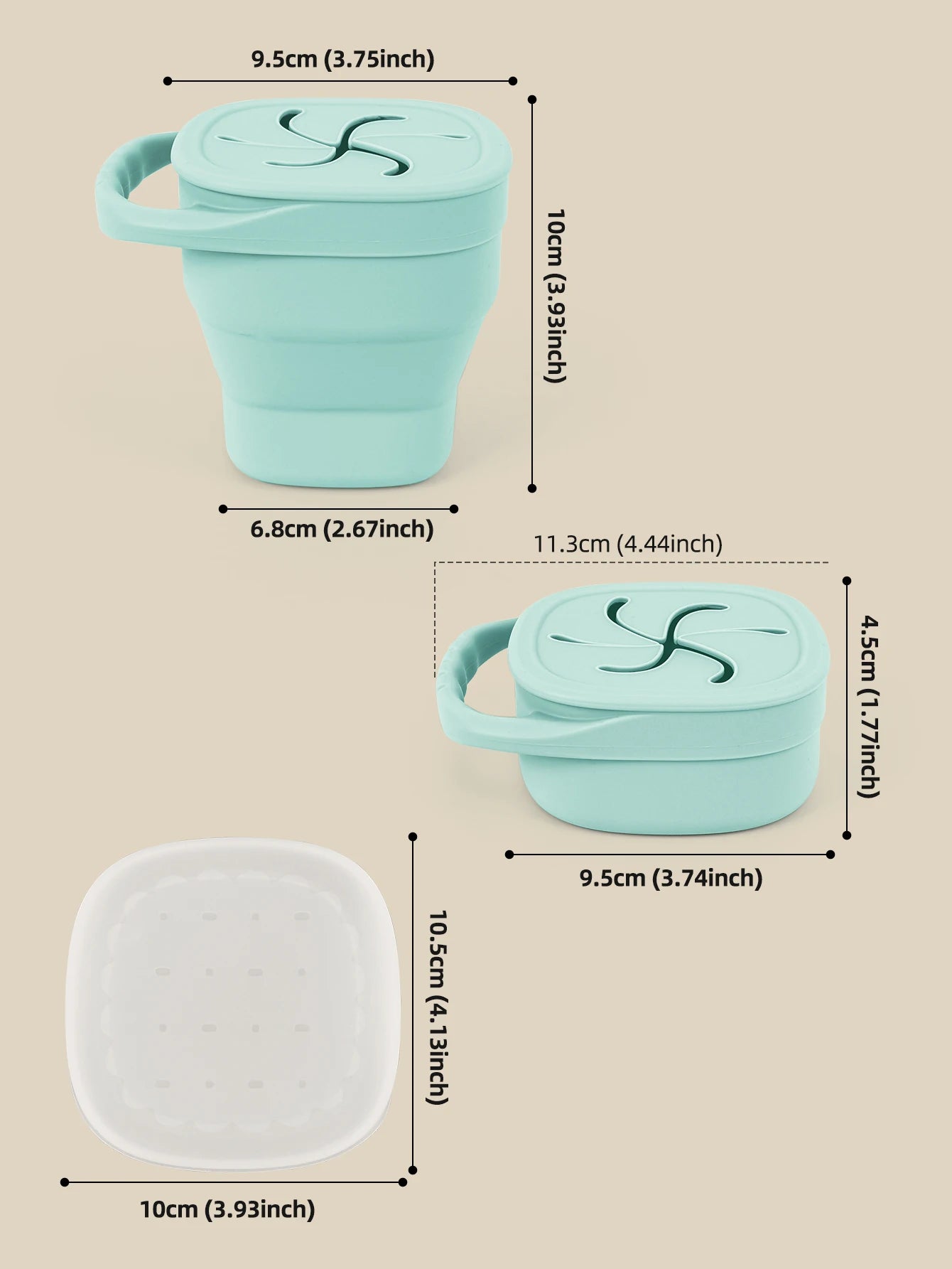 Baby Silicone Snack Cup Baby Portable Baby Snack Box Feeding Trianing Baby Food Storage Soft Silicone Snack Box Boys Girls Gifts