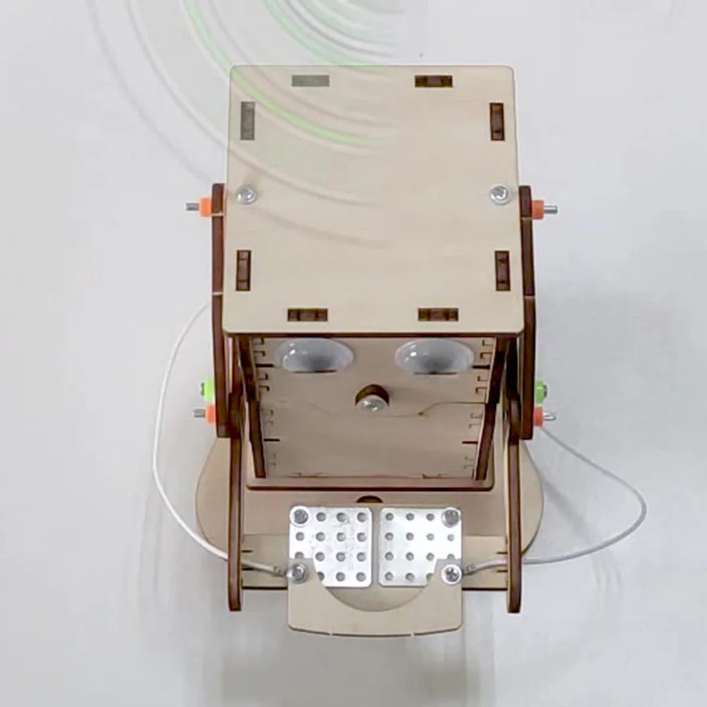 DIY Wooden Robot Eating Coin Invention Model Teaching Learning STEM Project for Students Kids Science Experiment Assemble Kit