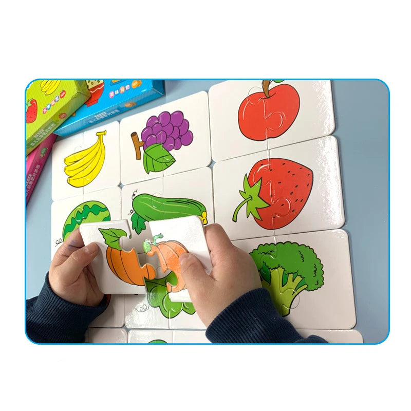 Tarjetas Montessori Juguetes Educativos para Niños Puzles Educativos de Aprendizaje Desarrollar Juegos Cognitivos para Bebés Niños Novedad para Bebés
