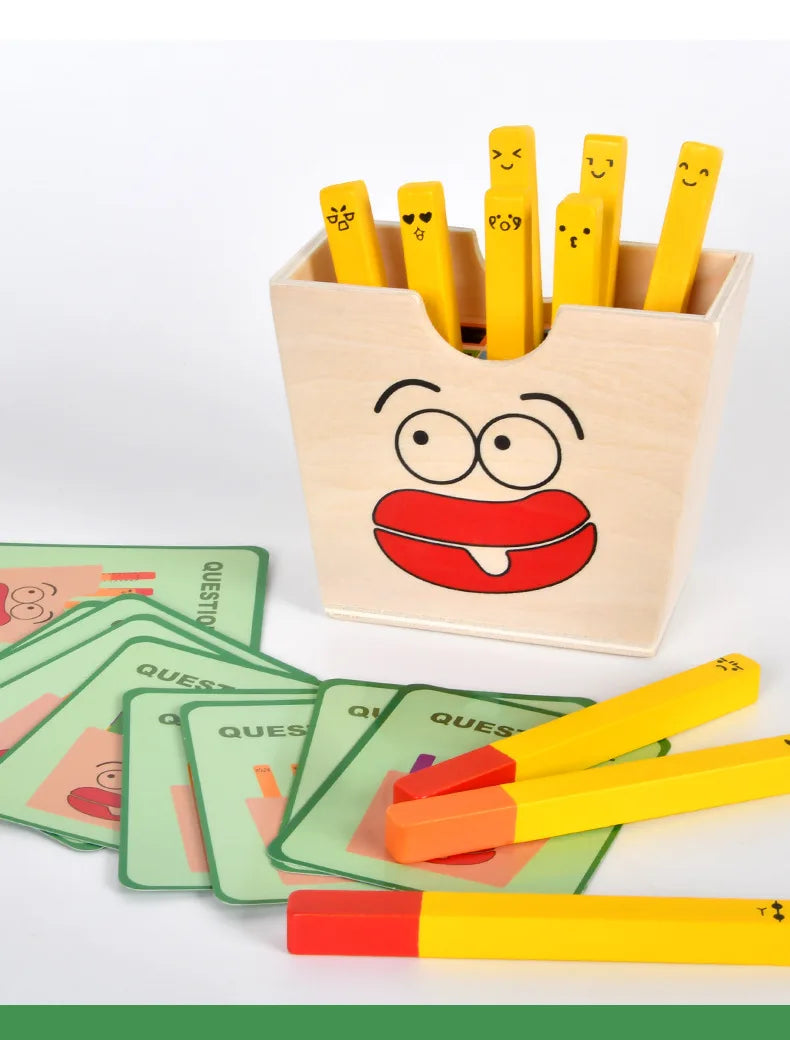 Montessori Toy For Kids,Wooden Hamburger Sandwich French Fries Sorting Stacking Toys, Preschool Learning Pretend Play Food Toy