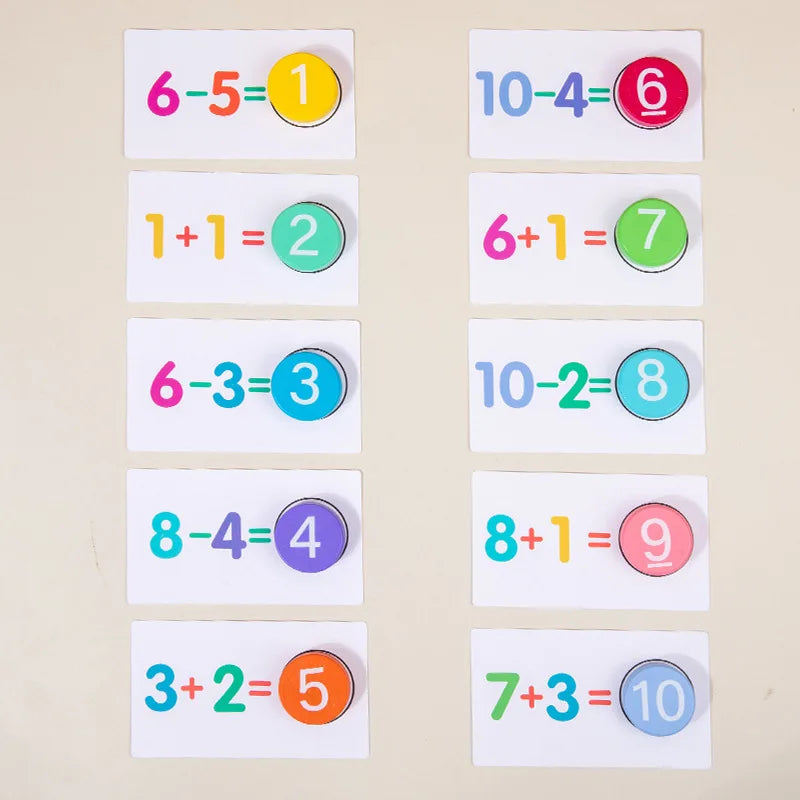Children's Wooden Number Board Cognitive Matching Addition Subtraction Operation Montessori Logical Thinking Training Math Toys