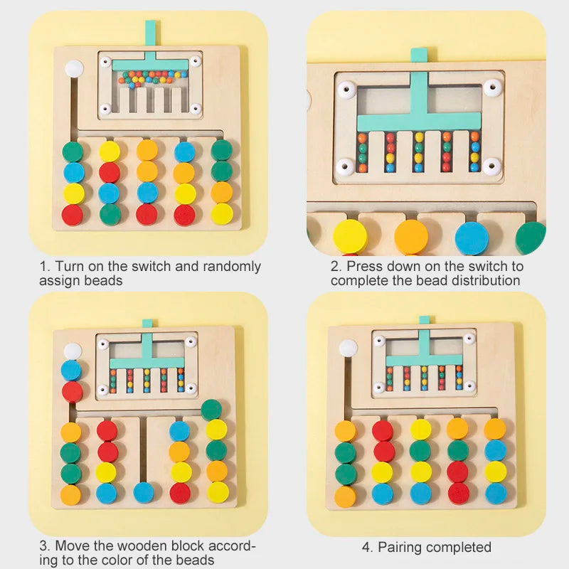 Wooden Montessori Colors Cognitive Matching Game Early Learning Educational Toys For Children Kids Logical Thinking Training