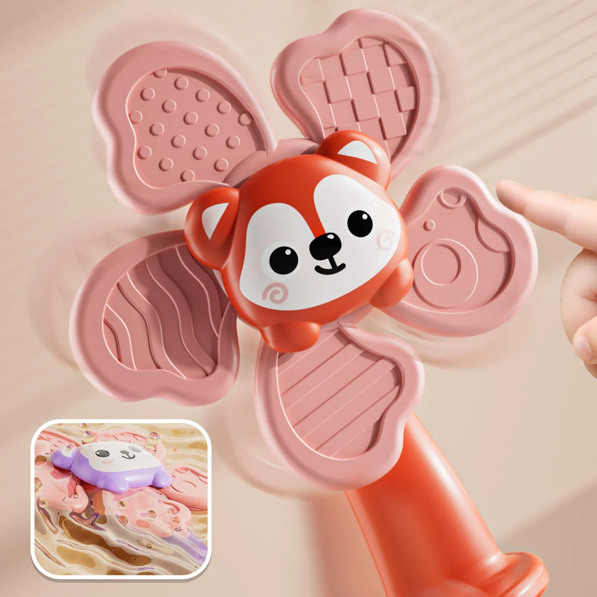Montessori Suction Spinner Toy for Babies Animal Fidget Spinner Sensory Texture Toy for Fine Motor Skills Early Development Toys