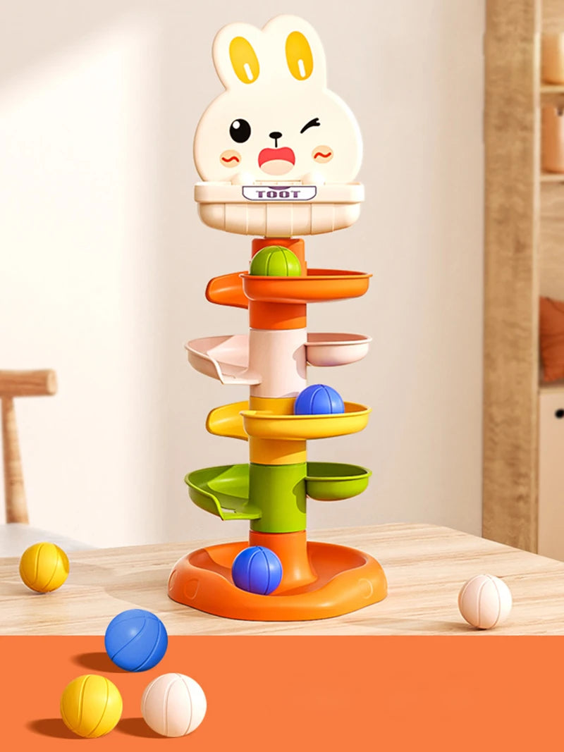 Juego de desarrollo de pelotas rodantes Montessori, juguete de pelota para bebés, juguetes educativos Montessori, juguetes apilables de actividades para bebés de 1, 2 y 3 años