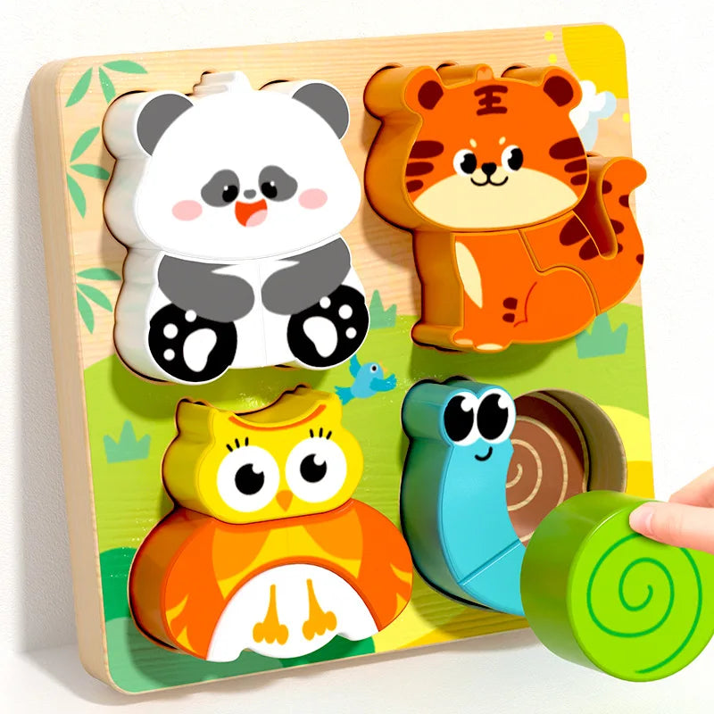 Juguete Montessori, bloques de construcción de madera, juguetes educativos de aprendizaje temprano, rompecabezas para niños de emparejar colores y formas para niños y niñas