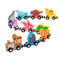 Montessori Magnetic Wooden Train Toys Early Educational Cognition Animal Toy Sorting Learning Teaching Car Cartoon Set For Kids