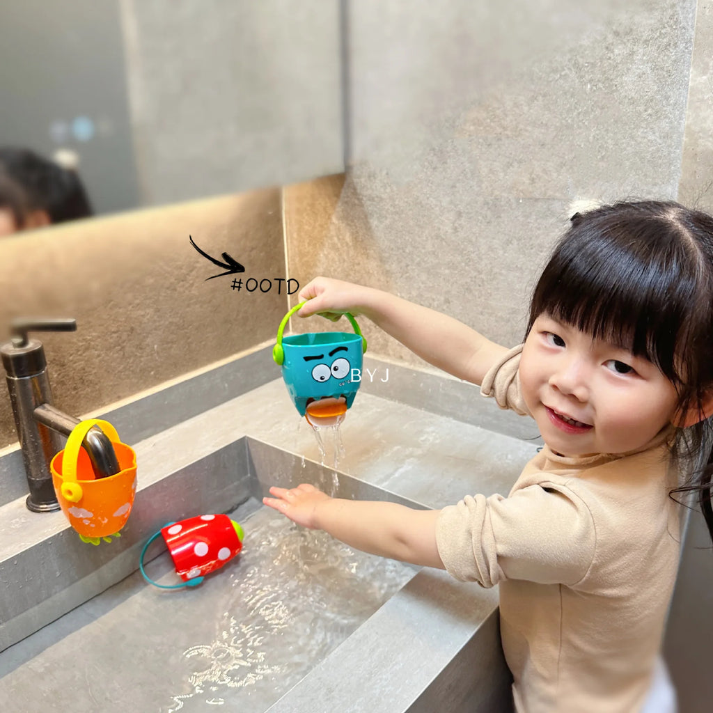 Baby Shower Bath Toys Baby Bathroom Bathtub Mini Leaky Bucket Beach Toys Sprinkling Shower Play Water Cups Gifts For Toddler