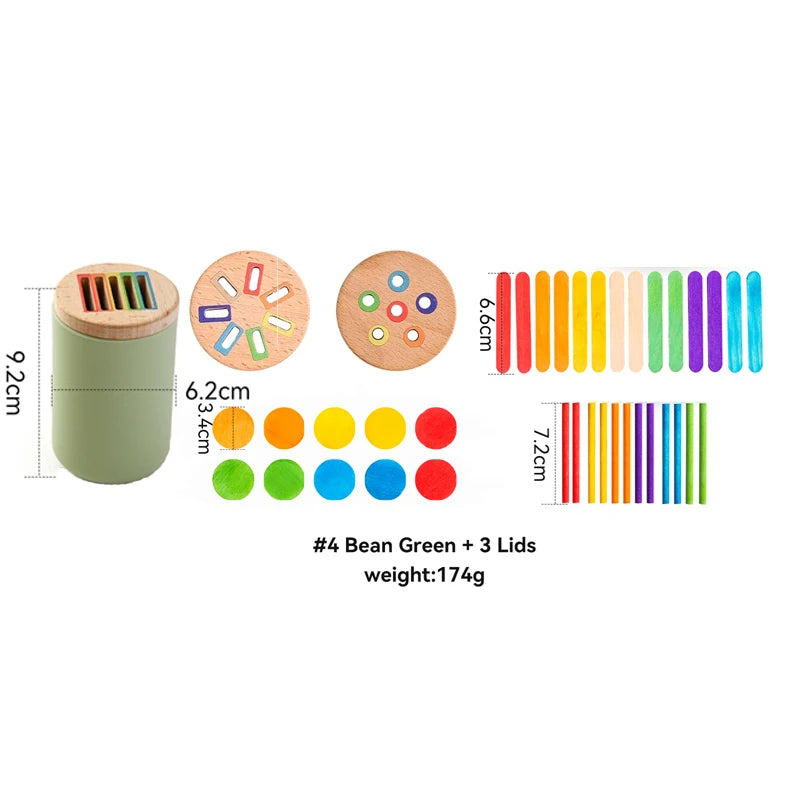 Montessori Shape and Color Sorting Toy Wooden Fine Motor Sensory Toy Preschool Educational Toy Gift for Boys and Girls