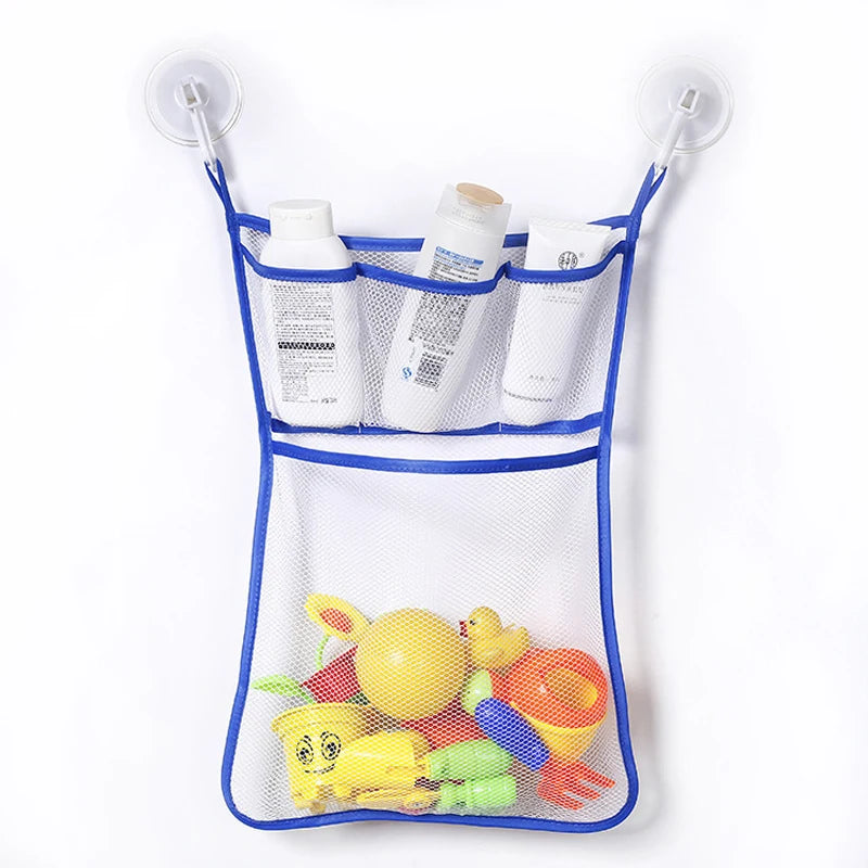 Shower Bath Toys White Pink Baby Kids Toy Storage Mesh with Strong Suction Cups Toy Bag Net Bathroom Organizer for Kids Toddlers
