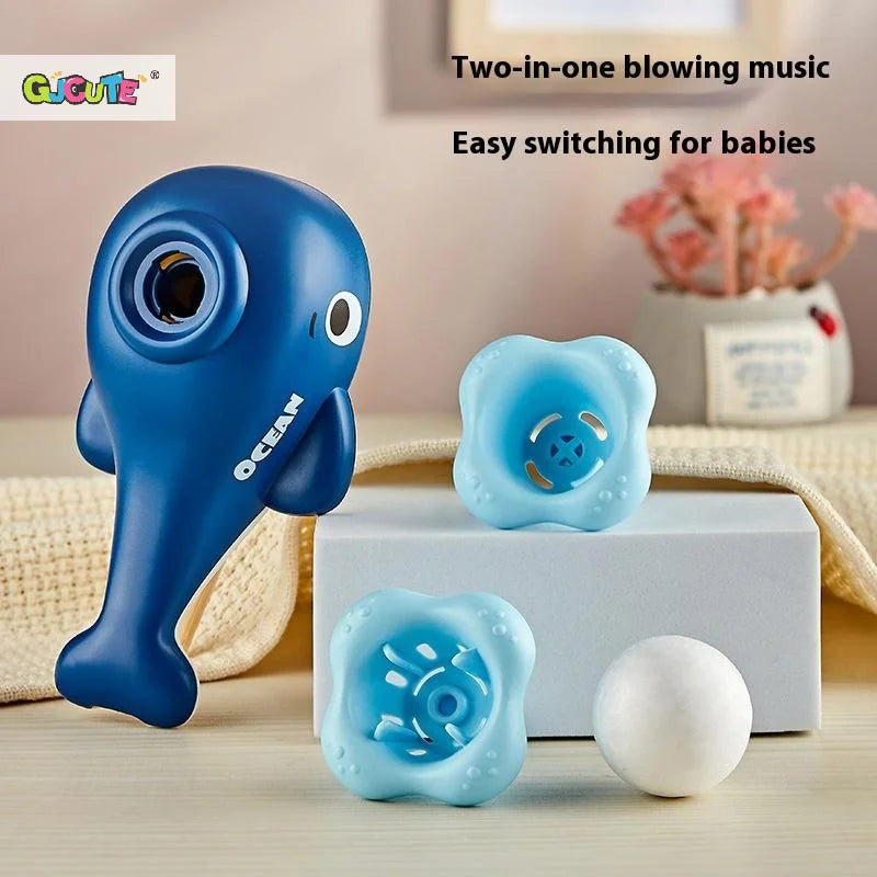 Whale Floating Ball Toy With Whistle Ball Blowing Floating Blow Pipe Ball Two In One Sensory Fine Motor Skills Educational Toys