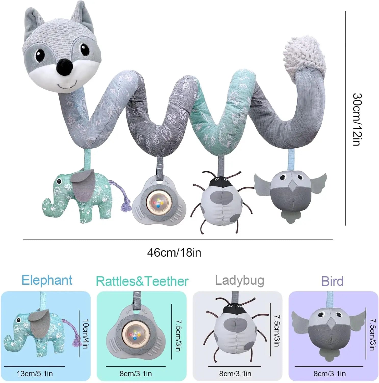 Car Seat Toys for Babies 0-6 Months Boys Girls Newborn Toys Stroller Toy Carseat Toys Hanging Toys Music Rattle Baby Toys