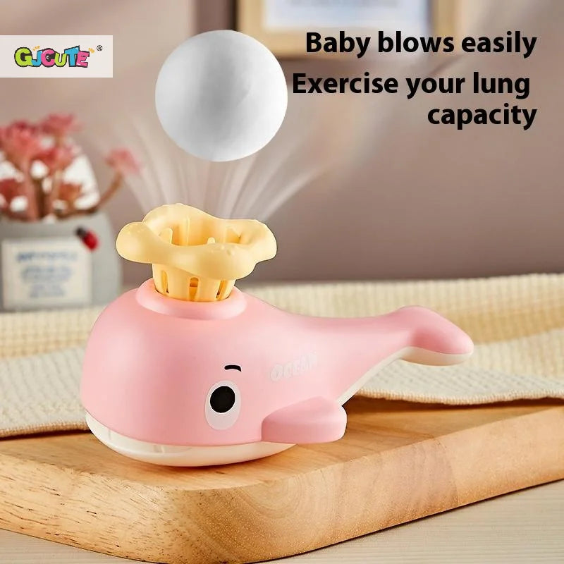 Whale Floating Ball Toy With Whistle Ball Blowing Floating Blow Pipe Ball Two In One Sensory Fine Motor Skills Educational Toys