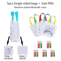 Children Drawing Toys DIY Graffiti Bag And Colored Marking Painting Non Woven Gift Bag Crafts Colorful Filling Painting Bag TMZ