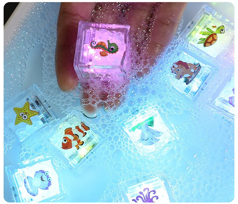 Bath Lights for Kids Fun Waterproof Sensory Toys,LED Ice Glow Bath Toys for Boys Girls Bathtub Pool Shower Tank Home Travel Play
