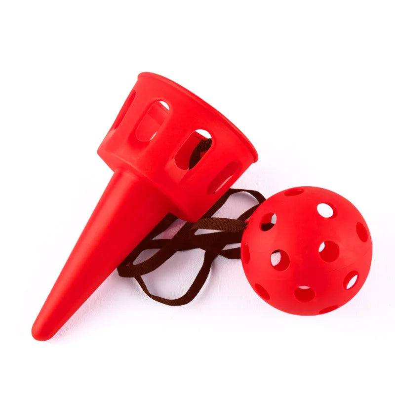Fun Ball and Cup Toy Set for Children Outdoor Throw and Catch Ball Game Toy Softball  for Beginner Kids Motor Skills Toy