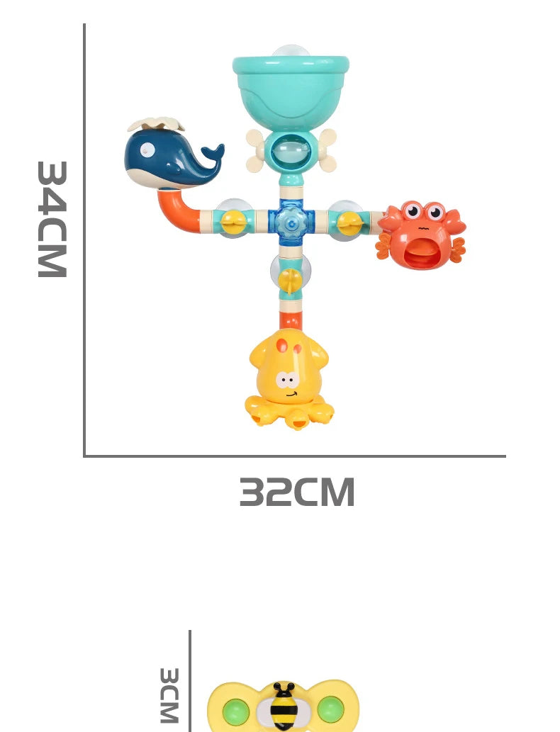 Baby Bath Toys Bathtub DIY Pipes Tubes Bath Time Water Game Spray Swimming Bathroom Toys for Toddlers Kids Gifts Birthday Gift