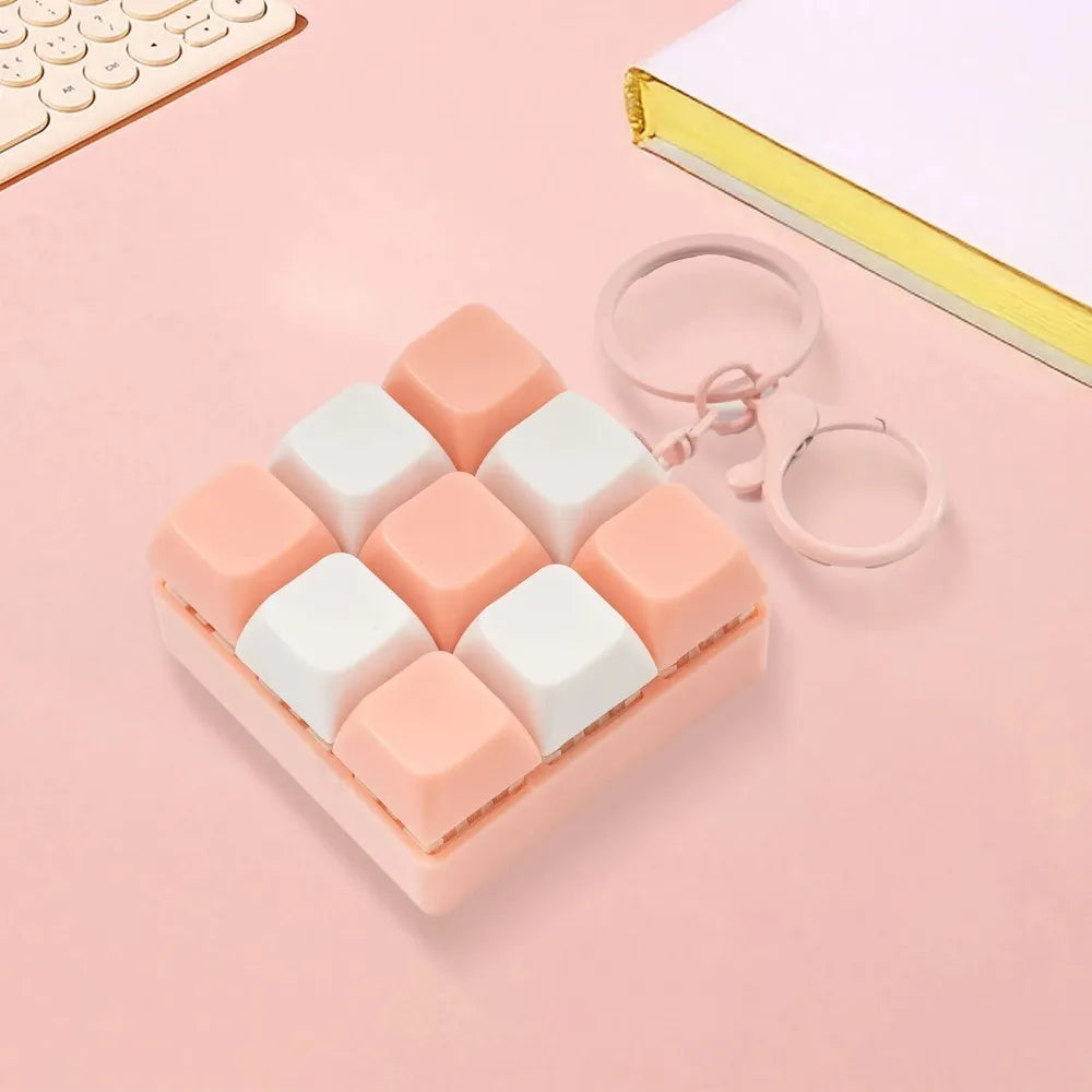Fidget Decompression 9 Keyboard Key Toy For Adults Antistress Toys Boys Girls Anti Stress Finger Keyboard Games Keychain