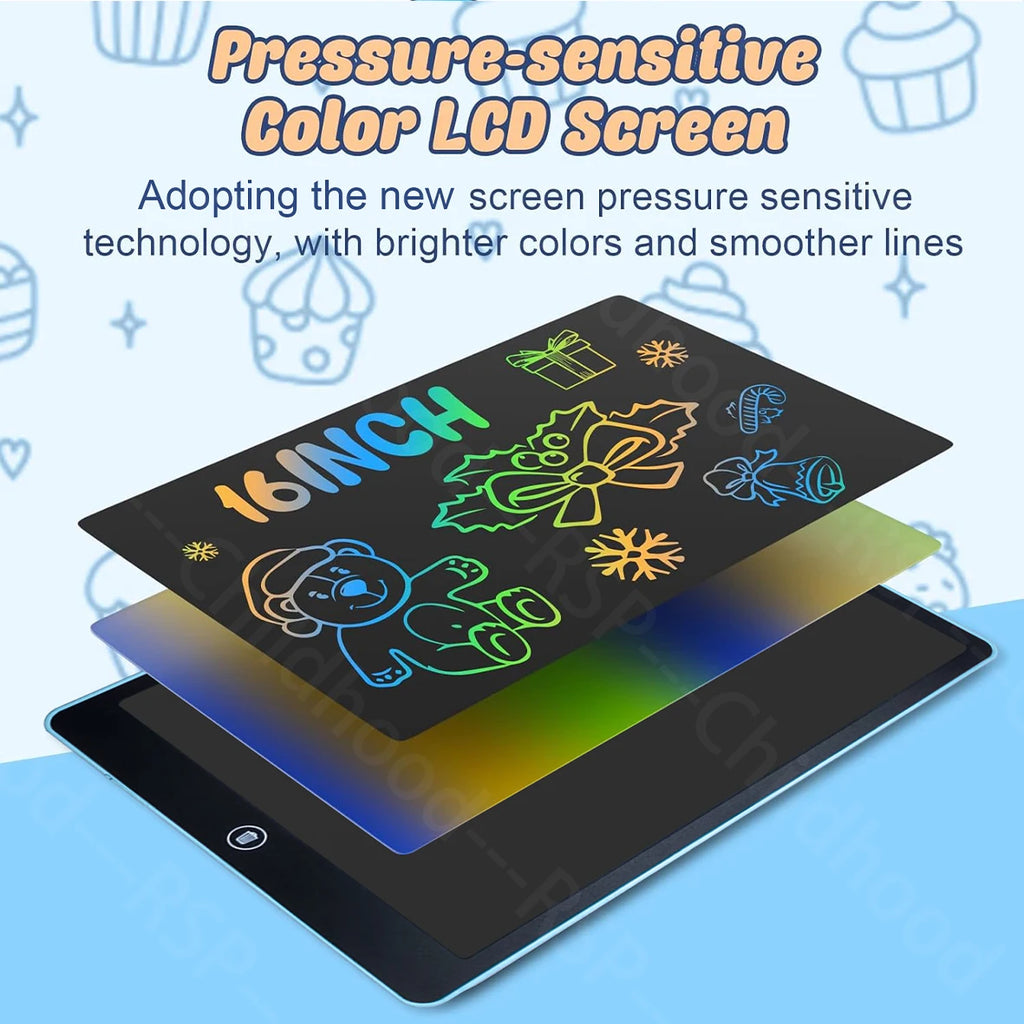 16 Inch LCD Writing Board Drawing tablet Kids Writing Painting Children Educational Toys for 3 4 5 6 7 8 Years Girls Boys Gifts