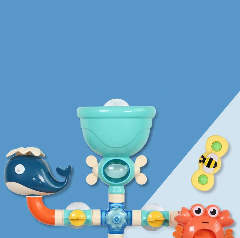 Baby Bath Toys Bathtub DIY Pipes Tubes Bath Time Water Game Spray Swimming Bathroom Toys for Toddlers Kids Gifts Birthday Gift