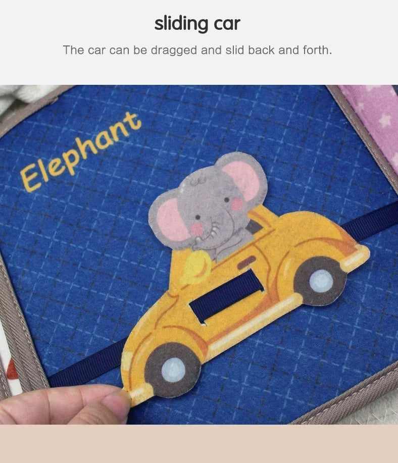 Montessori Busy Book Baby Early Education Book Animal Cognitive Cloth Books Puzzle Toy Repeated Paste Books & Sensory Toys Gifts