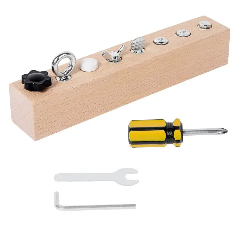 1Set Early Education Montessori Fine Motor Skills Trainingimprove Toys Kids Wooden Screw Nut Disassembly Toy