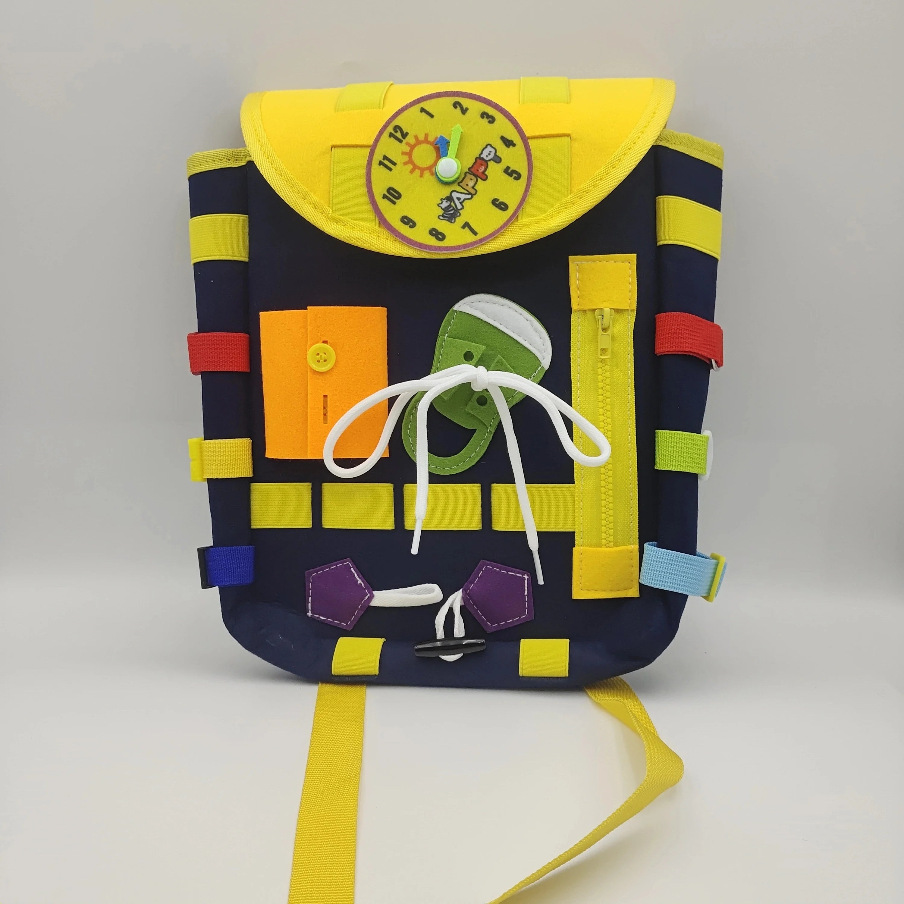Develop Fine Motor Skills & Basic Life Skills with Busy Board Toddler Backpack - Learn To Tie Shoes & More - Ideal Toy