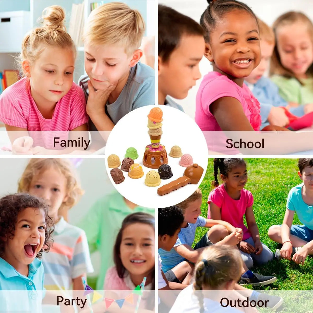 20Pieces Ice Cream Play Set with Two Scoops for Toddlers 3-5,  Montessori Pretend Play Toys, Preschool Learning Activities,gift
