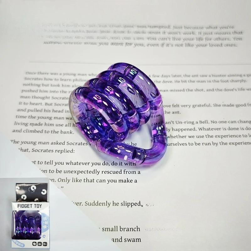 Stress Relief Toy Electroplated Twist Rainbow Milk White Toy for Focus Anxiety Addiction Quitting, Metal Finger Fidget Toy