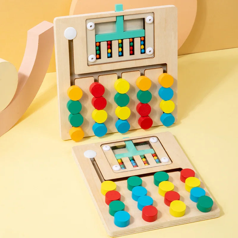 Wooden Montessori Colors Cognitive Matching Game Early Learning Educational Toys For Children Kids Logical Thinking Training