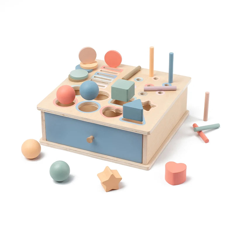 Baby Montessori Sensory Toy Obiect Permanent Box Color Sorting Matching Game Coin Box Ball Drop Fine Motor Skills Education Toys